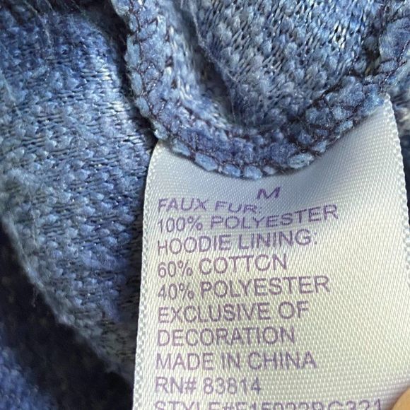 NWT TE VERDE Blue Tie Dye Teddy Bear Hoodie - Picture 8 of 9